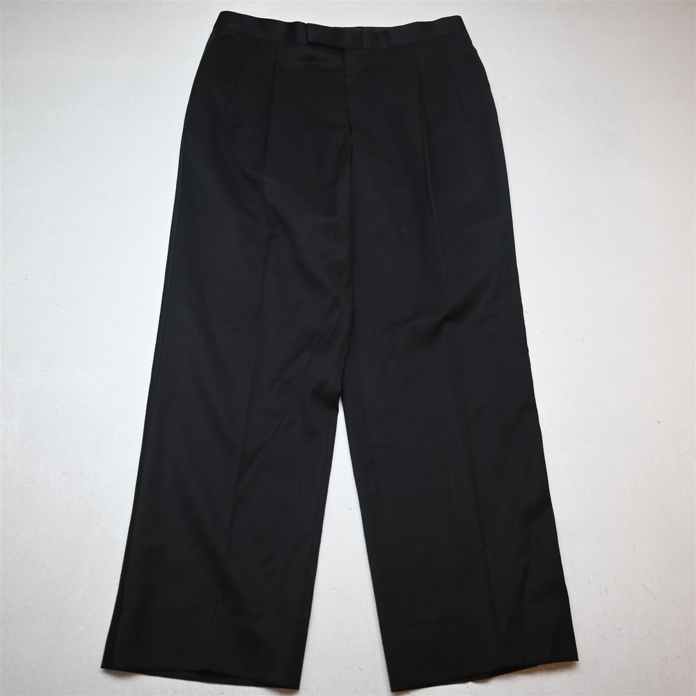 Jones New York 34x30 Black Wool Pleated Classic Tux Tuxedo Mens Pants